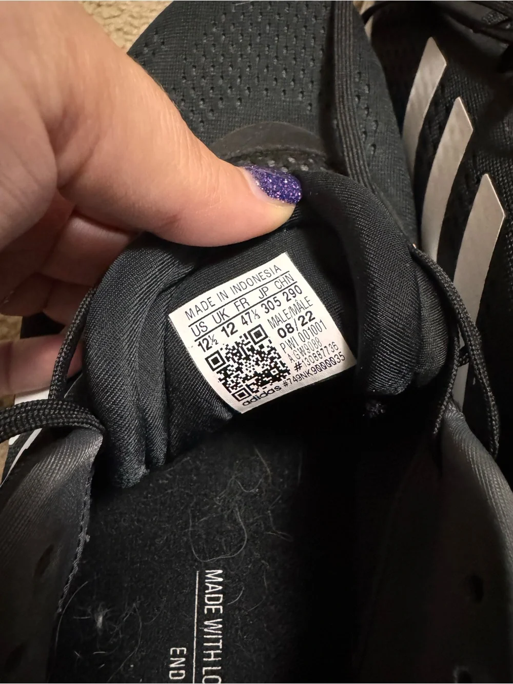 Adidas Men’s SuperNova Boost Black Running Shoes